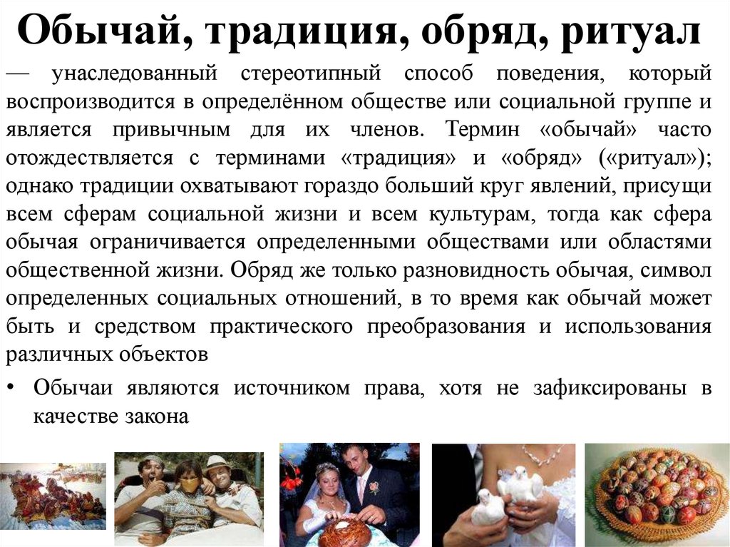 Обычай, традиция, обряд, ритуал