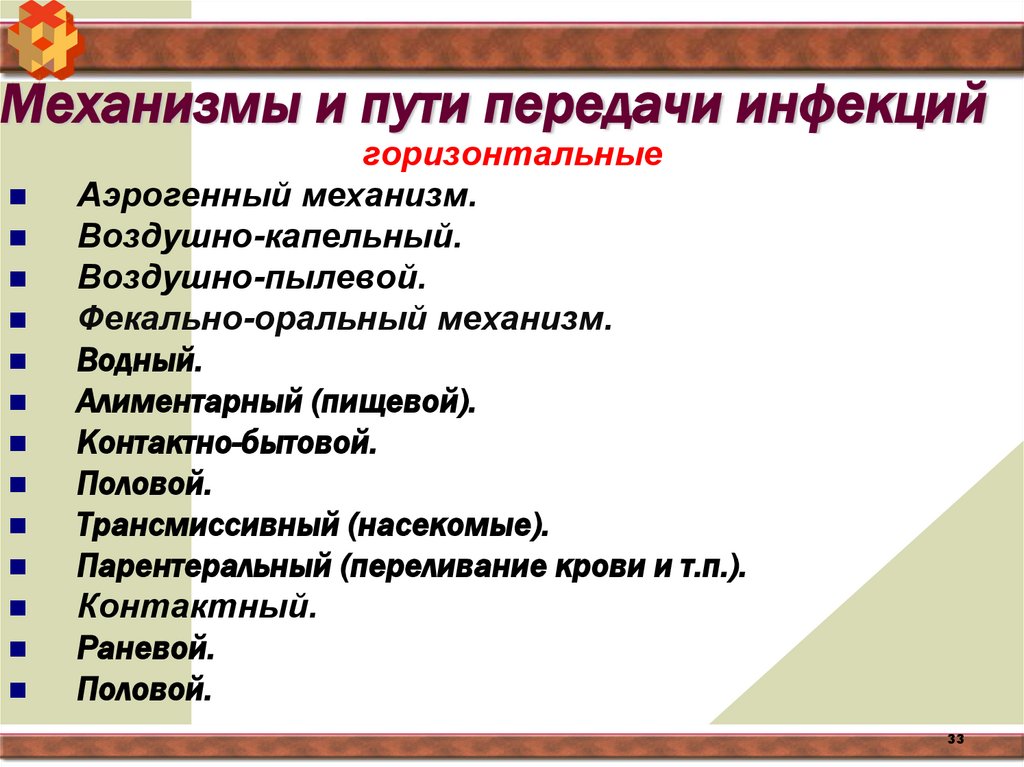 Механизмы и пути передачи инфекций