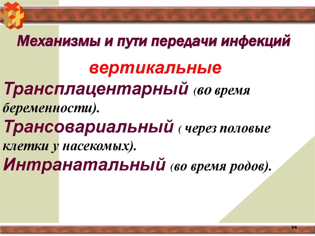 Механизмы и пути передачи инфекций