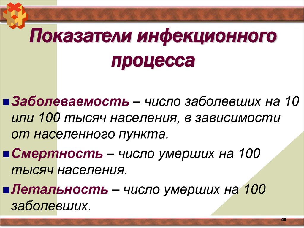 Показатели инфекционного процесса