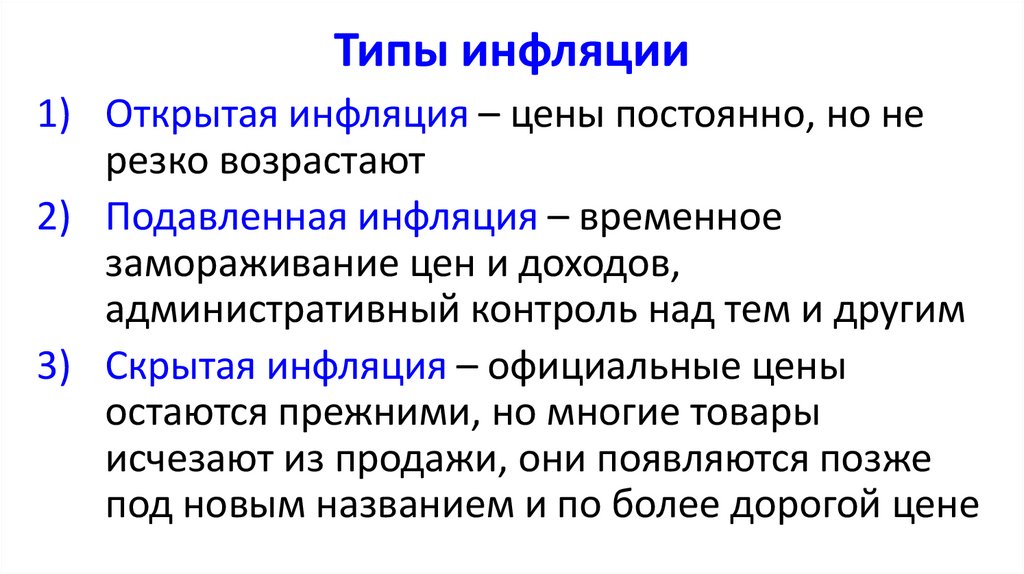 Типы инфляции
