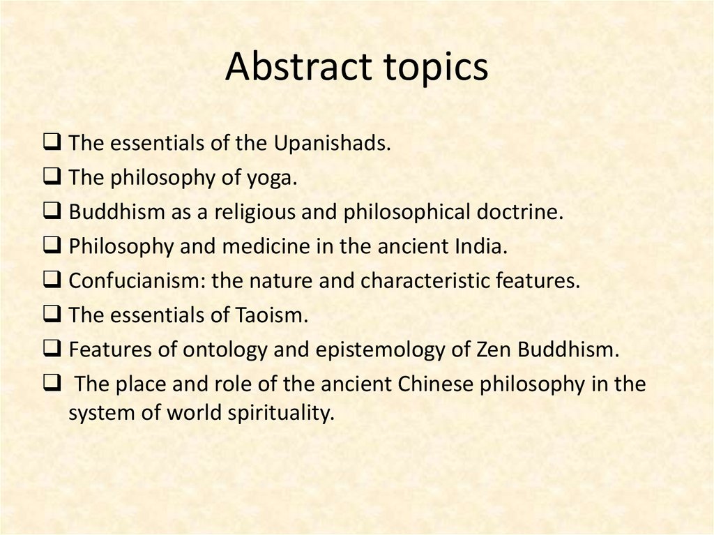 Abstract topics