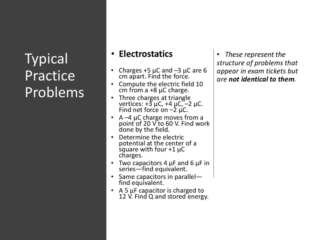 Typical Practice Problems