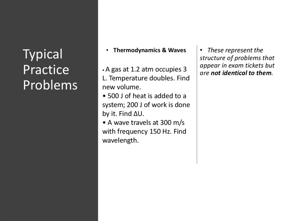 Typical Practice Problems