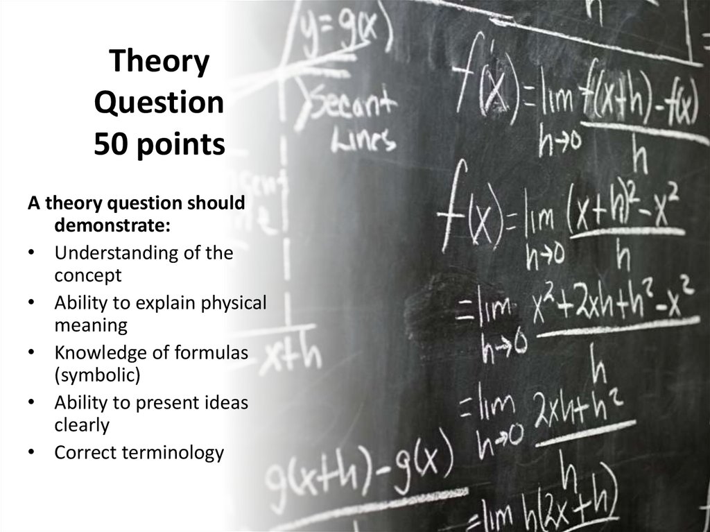 Theory Question 50 points