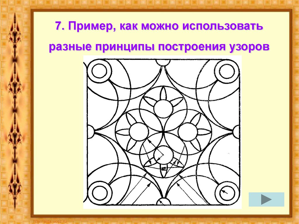 7. Пример, как можно использовать разные принципы построения узоров