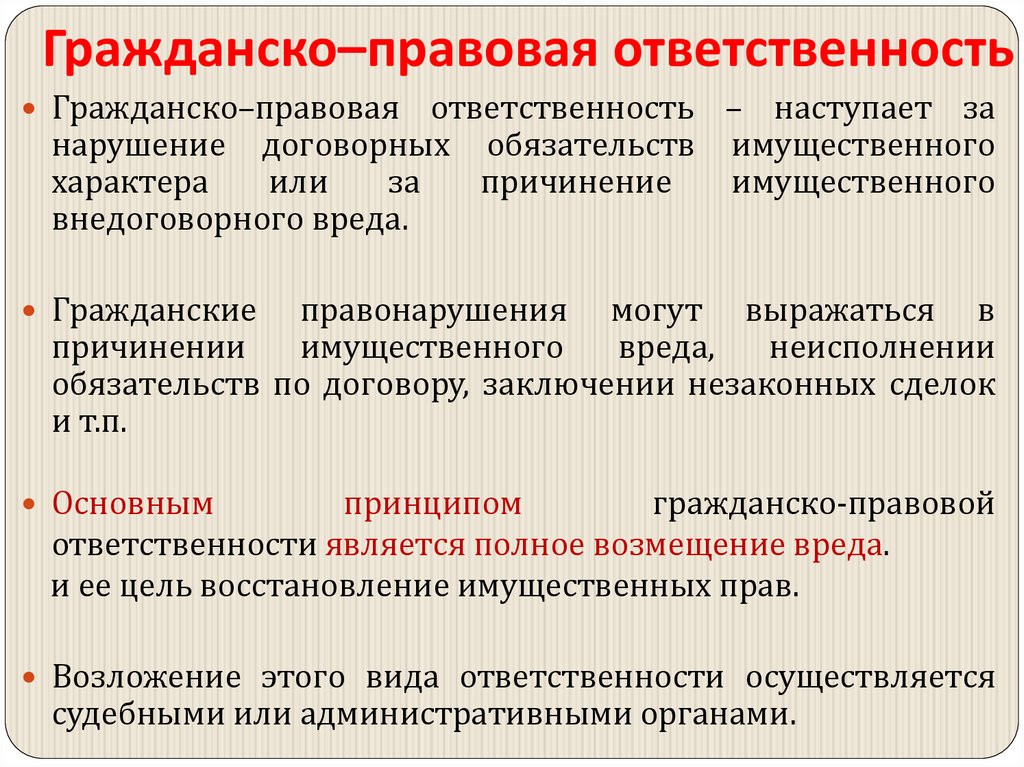 Гражданско–правовая ответственность