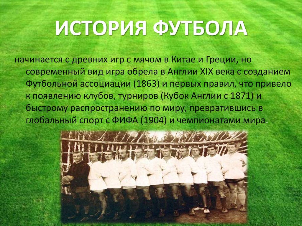 ИСТОРИЯ ФУТБОЛА