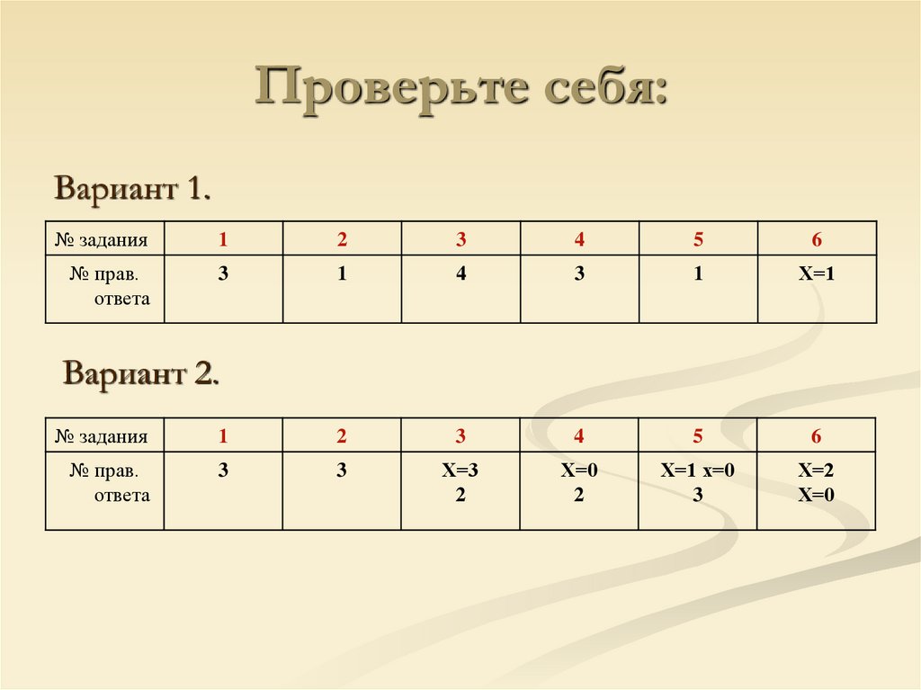 Проверьте себя: