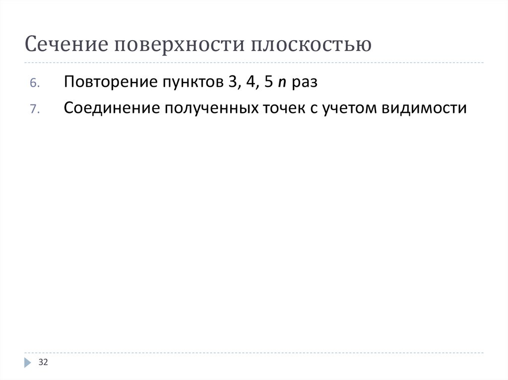 Сечение поверхности плоскостью