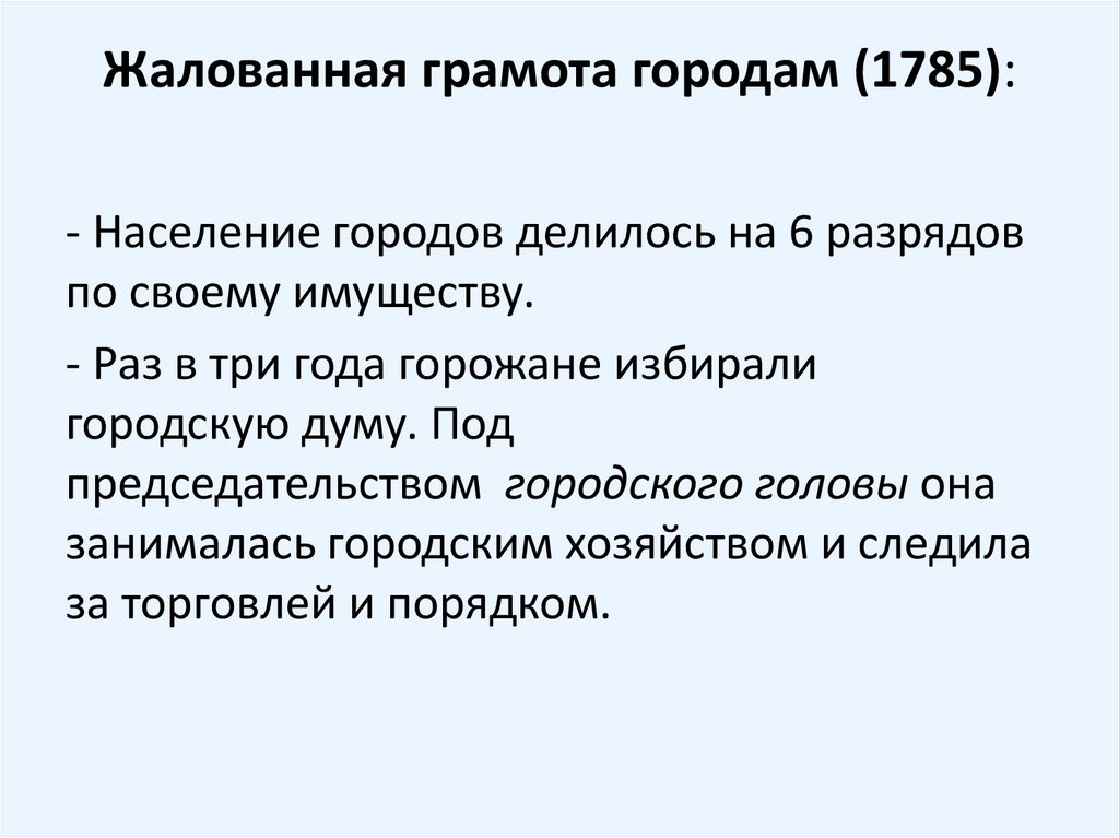Жалованная грамота городам (1785):