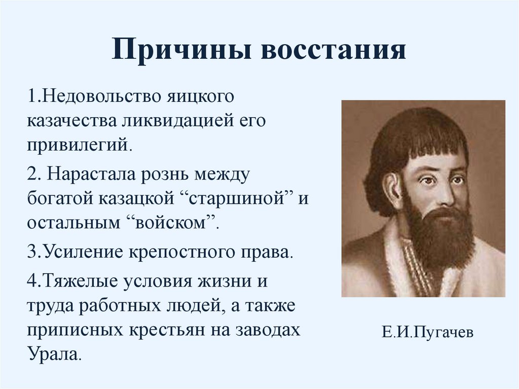Причины восстания