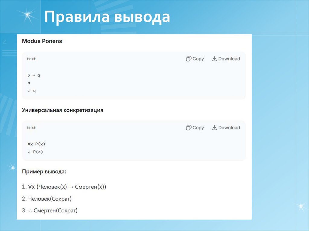 Правила вывода