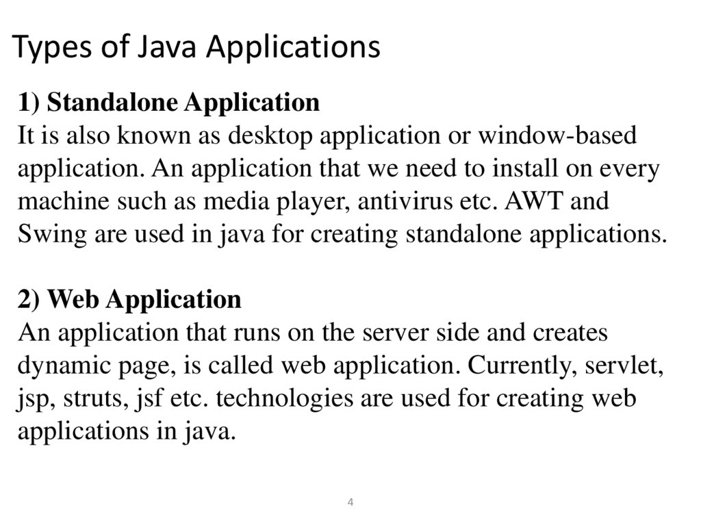 Types of Java Applications