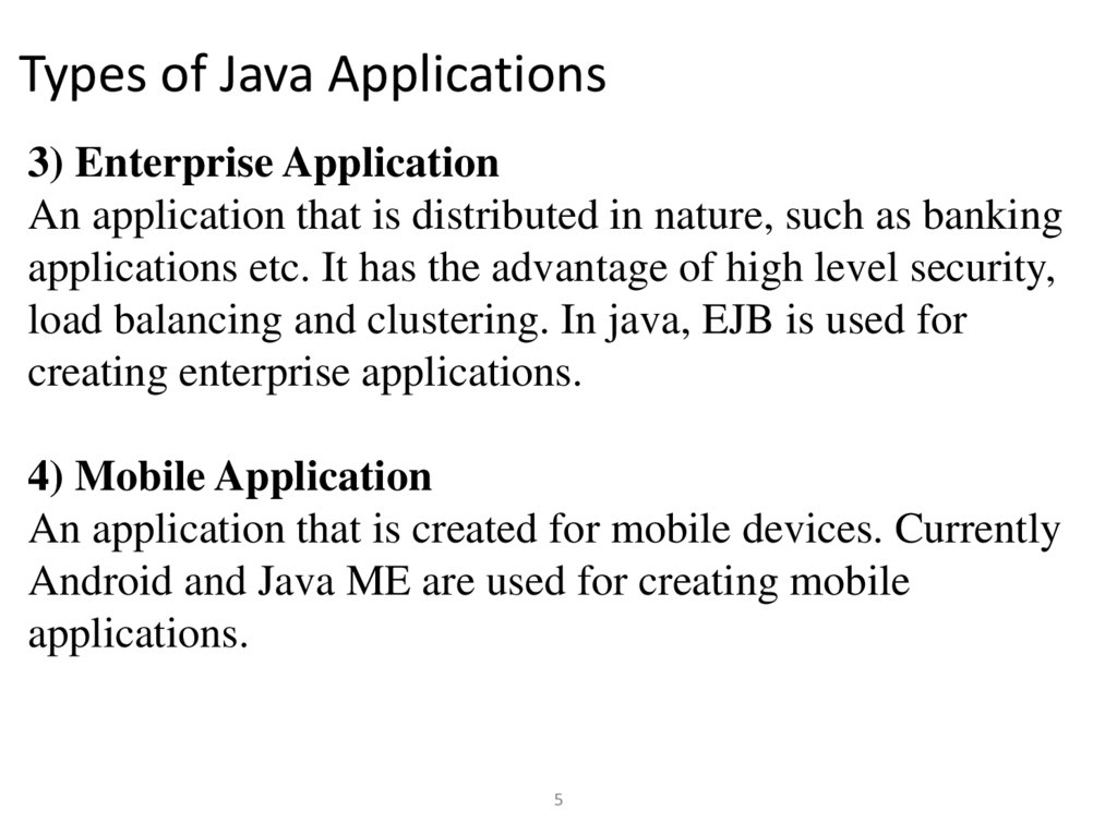 Types of Java Applications