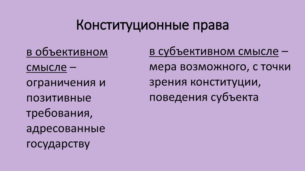 Конституционные права