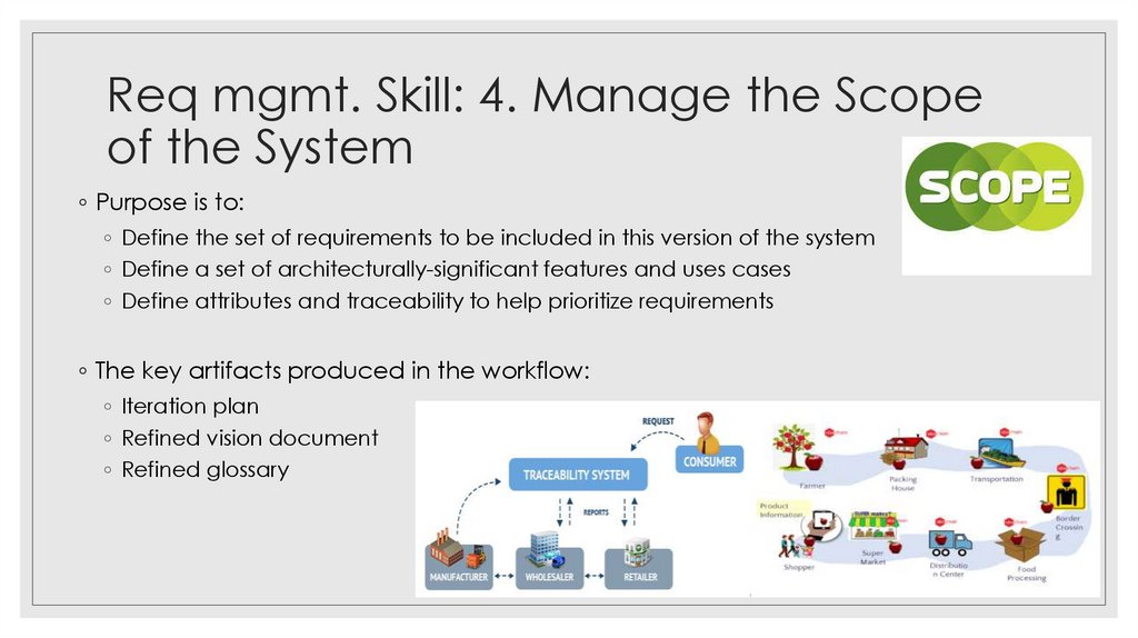 Req mgmt. Skill: 4. Manage the Scope of the System