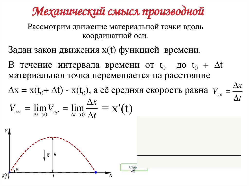 Механический смысл производной