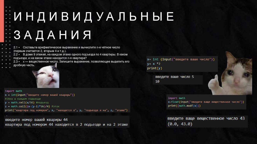 Индивидуальные задания