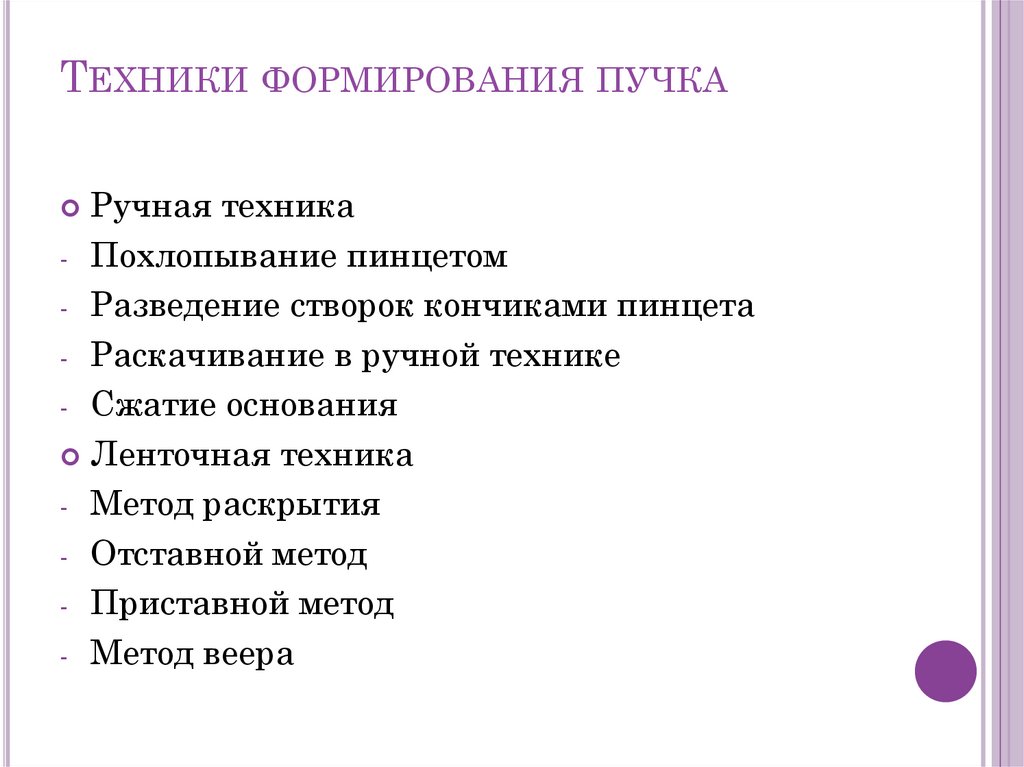 Техники формирования пучка