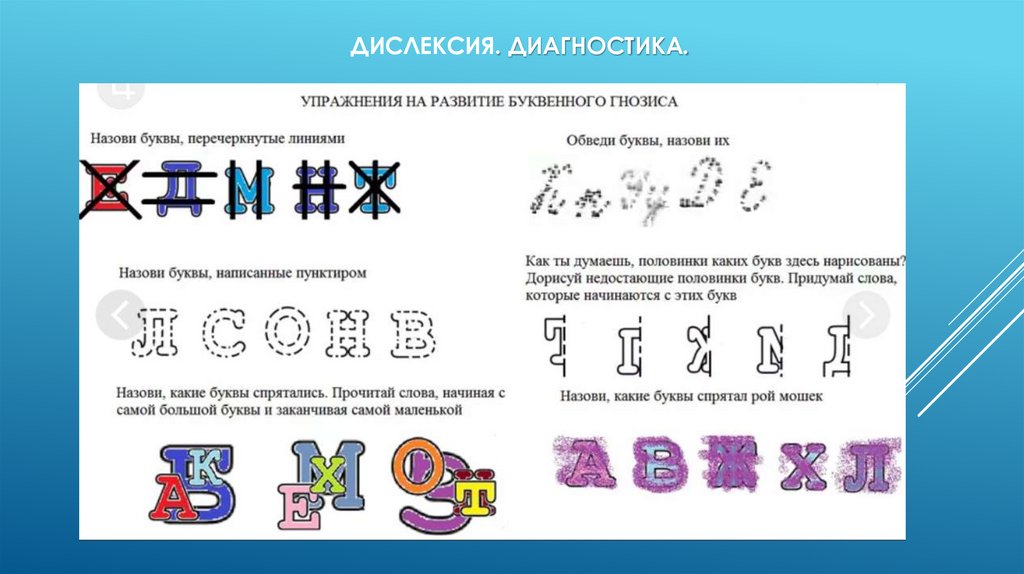 Дислексия. Диагностика.