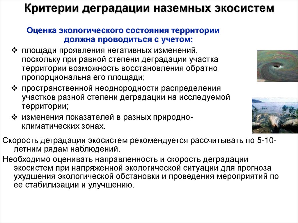 Критерии деградации наземных экосистем