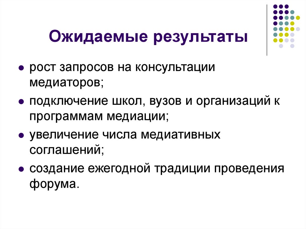 Ожидаемые результаты
