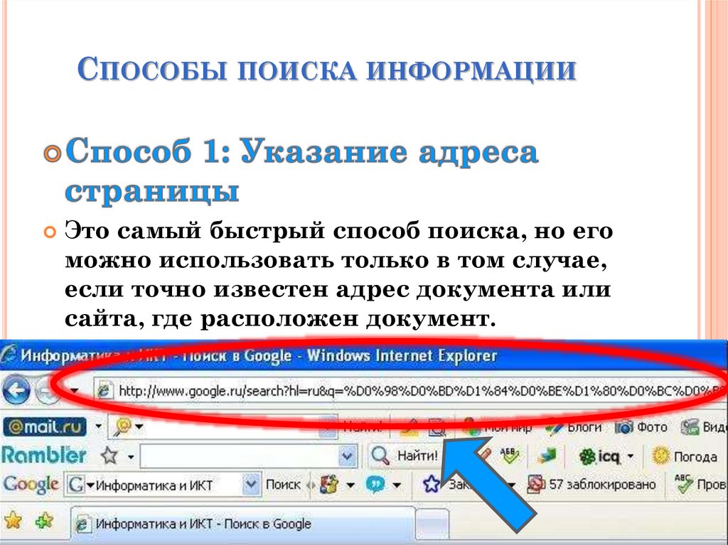 Способы поиска информации