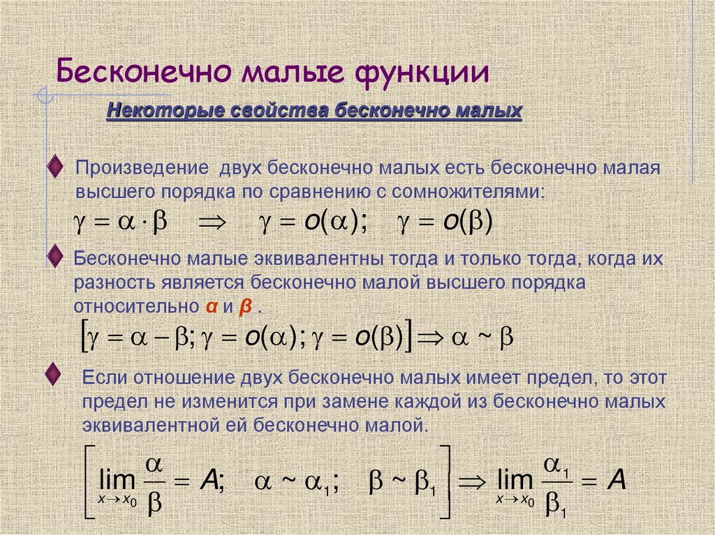 Бесконечно малые функции
