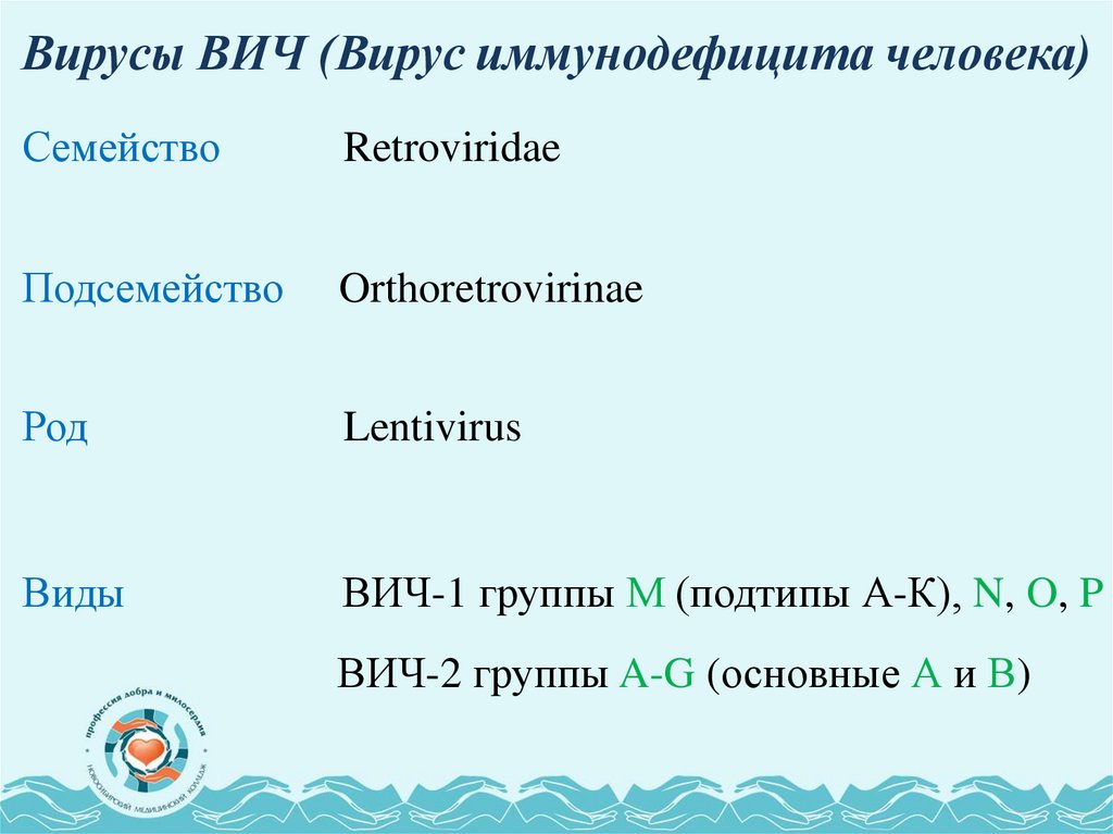 Вирусы ВИЧ (Вирус иммунодефицита человека)