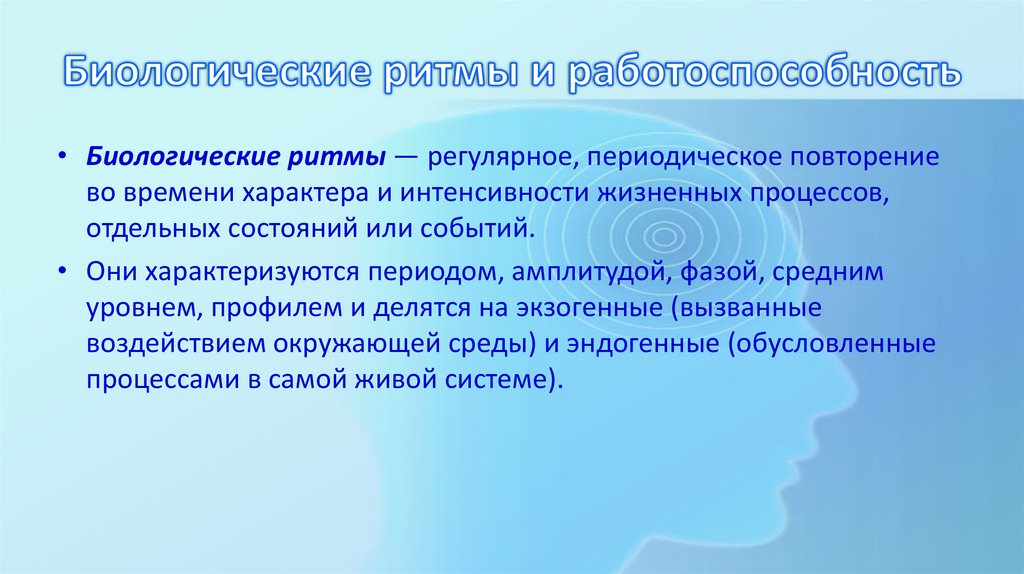 Биологические ритмы и работоспособность