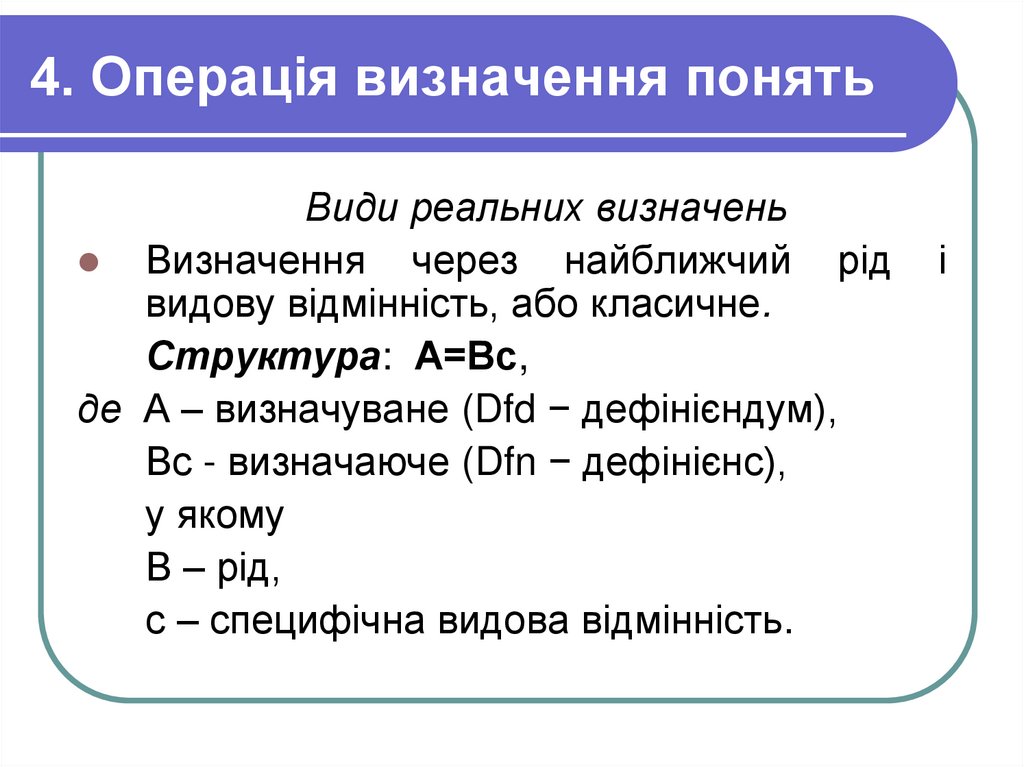 4. Операція визначення понять