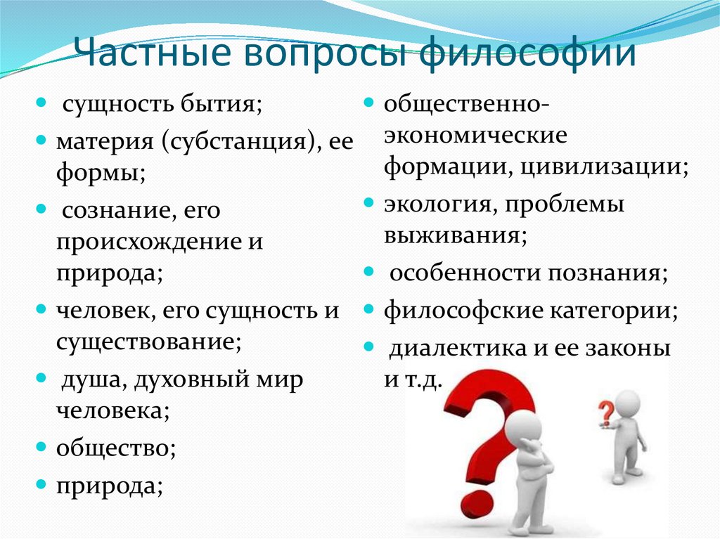 Частные вопросы философии
