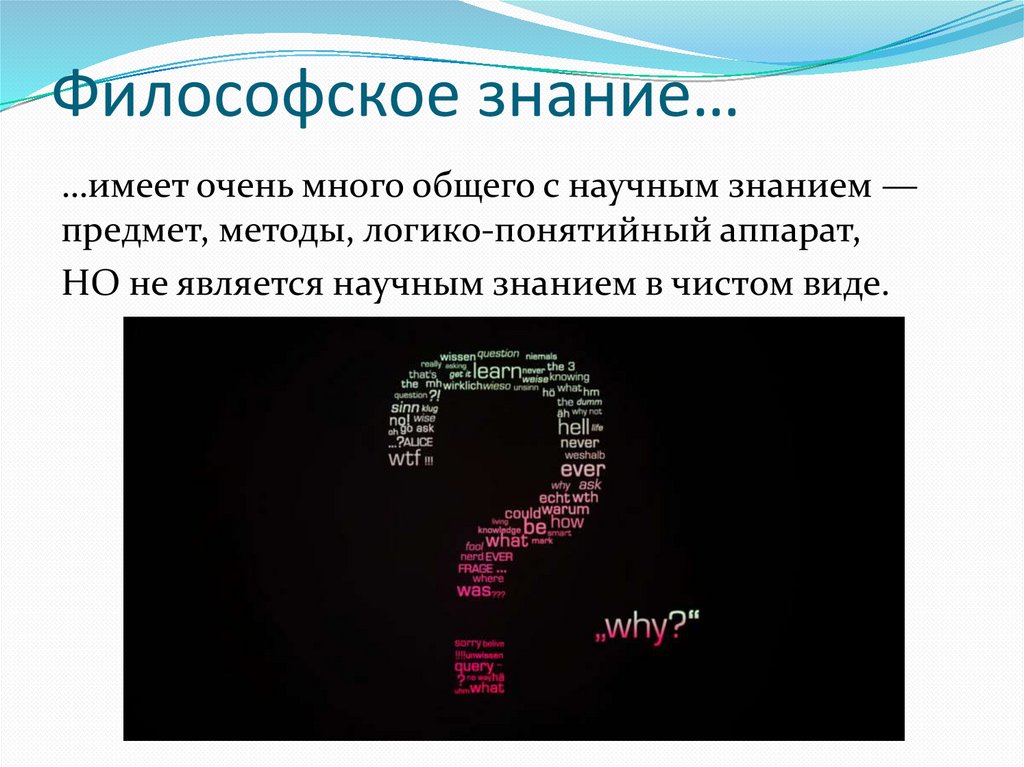 Философское знание…