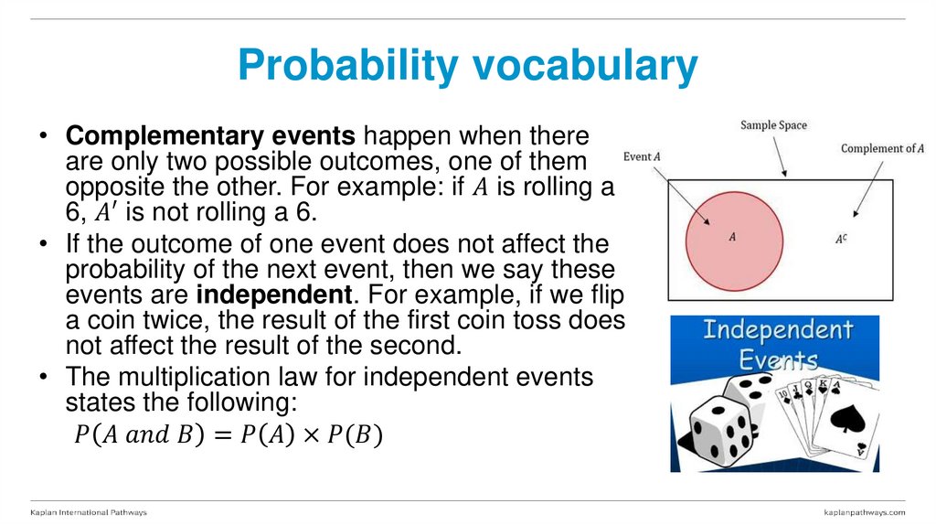 Probability vocabulary