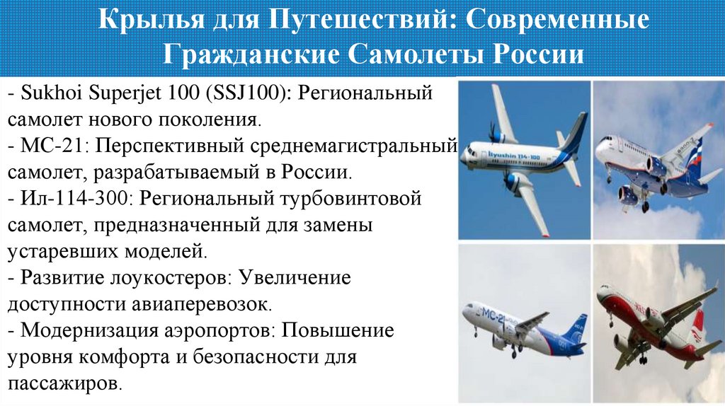 Крылья для Путешествий: Современные Гражданские Самолеты России
