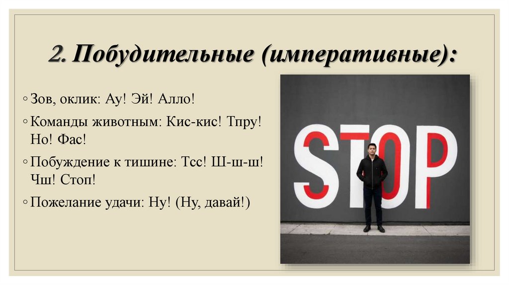 2. Побудительные (императивные):