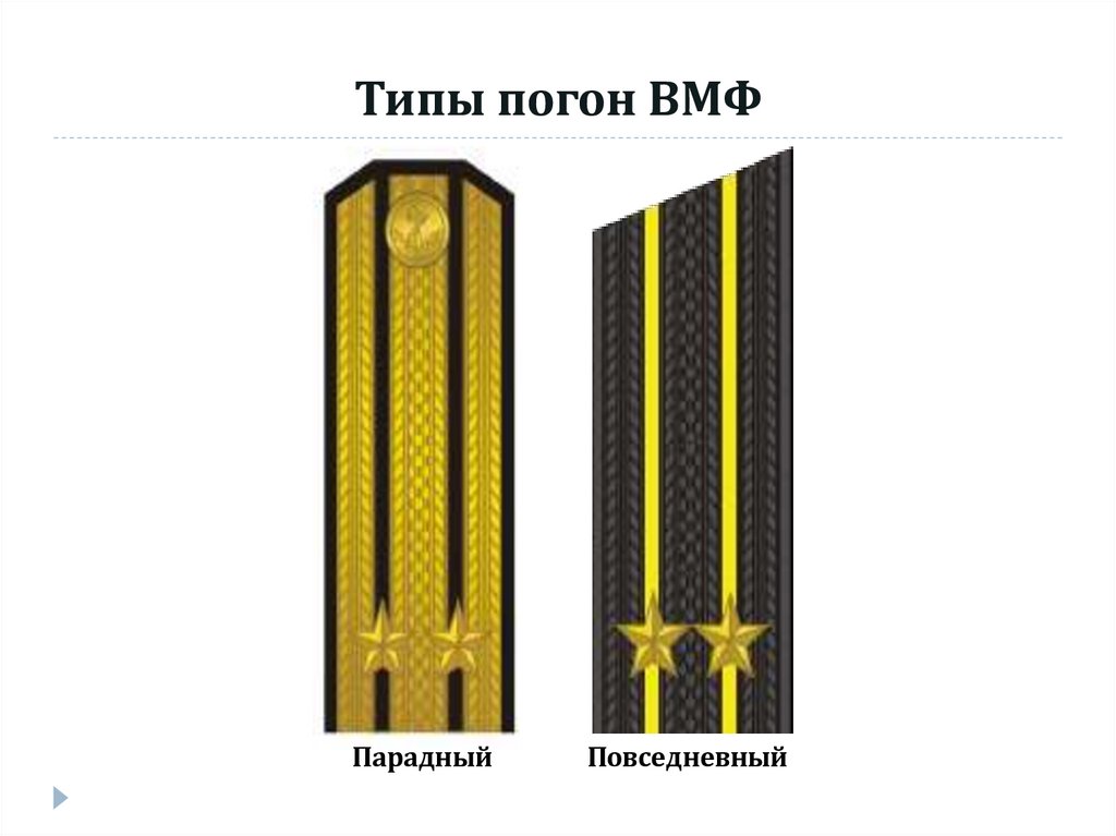 Типы погон ВМФ