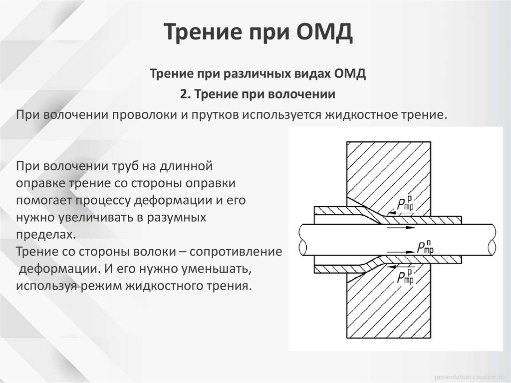 Трение при ОМД