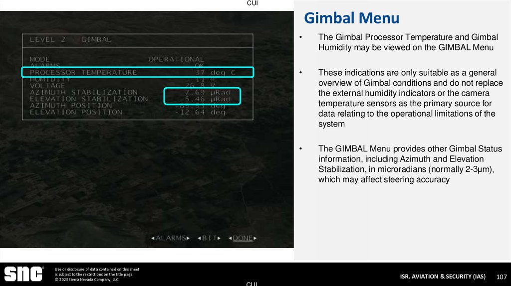 Gimbal Menu