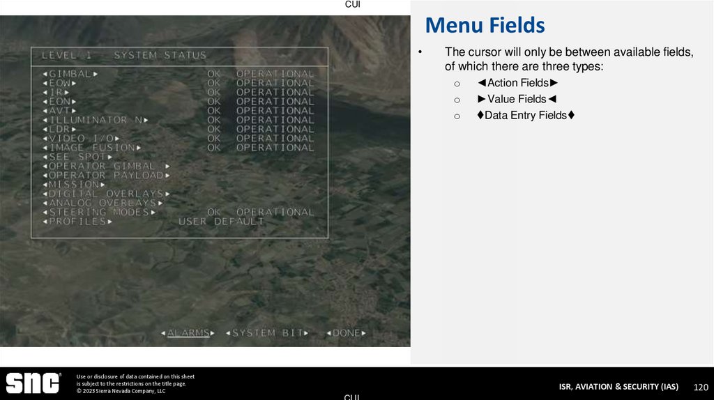 Menu Fields