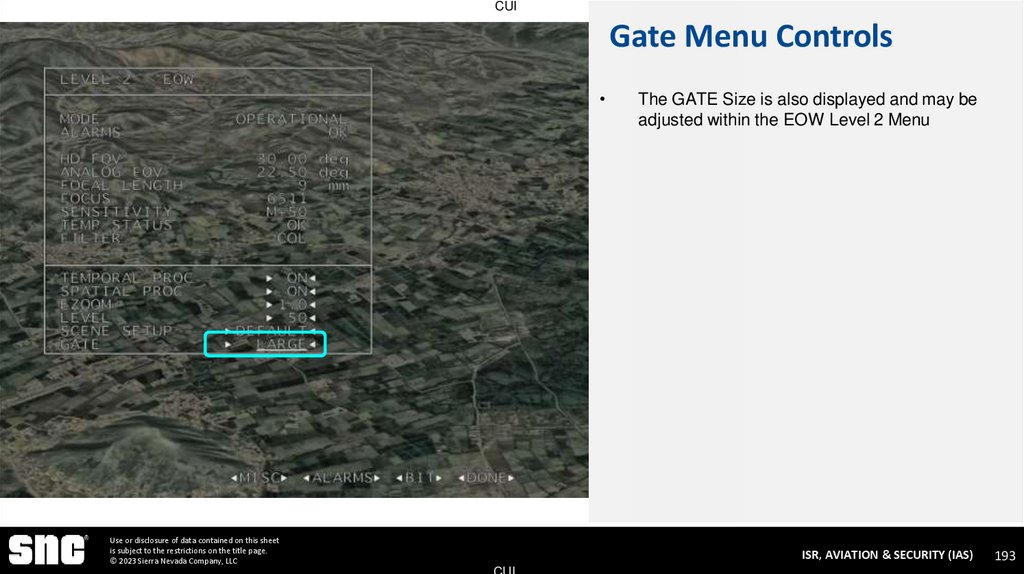 Gate Menu Controls