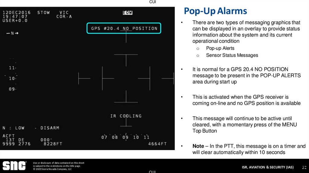 Pop-Up Alarms