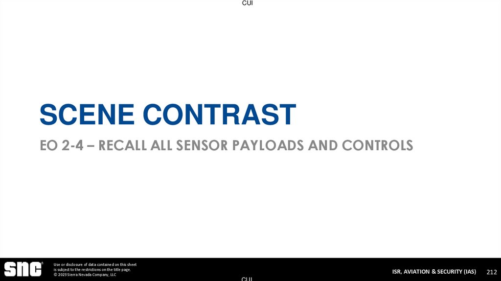 Scene Contrast EO 2-4 – Recall All Sensor Payloads and Controls