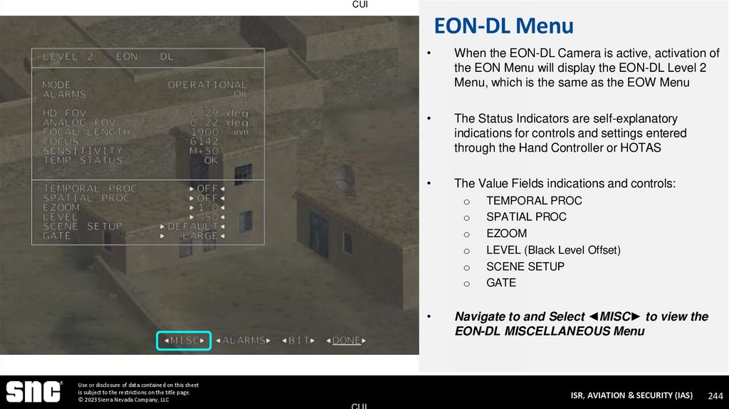 EON-DL Menu