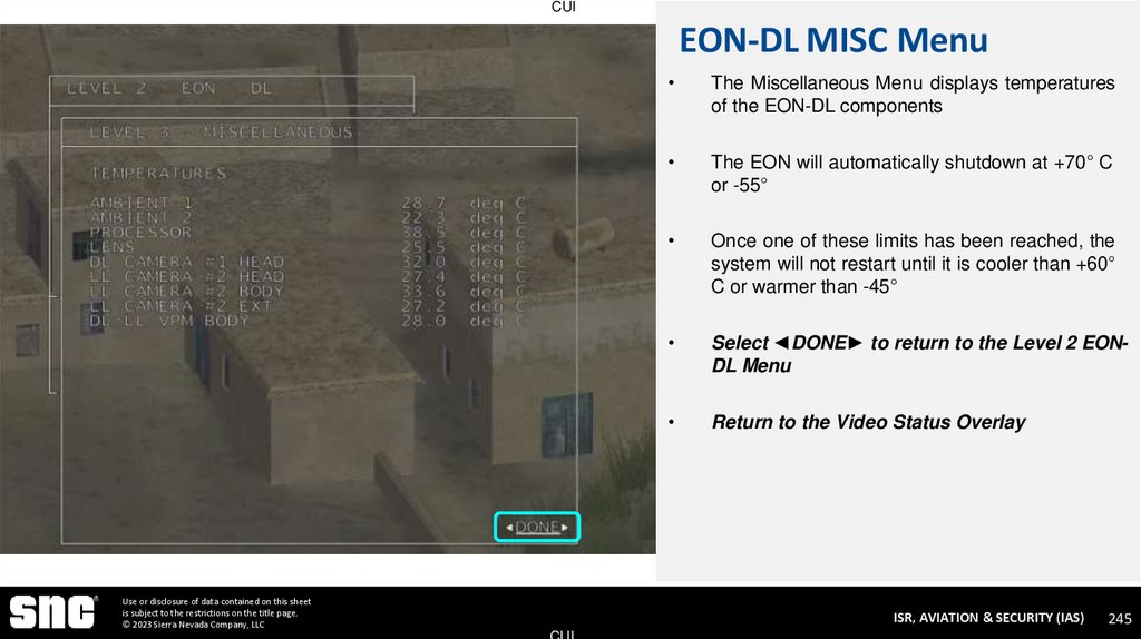 EON-DL MISC Menu