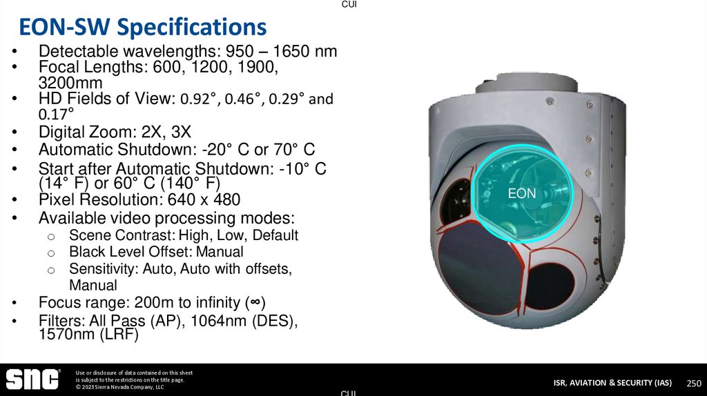EON-SW Specifications
