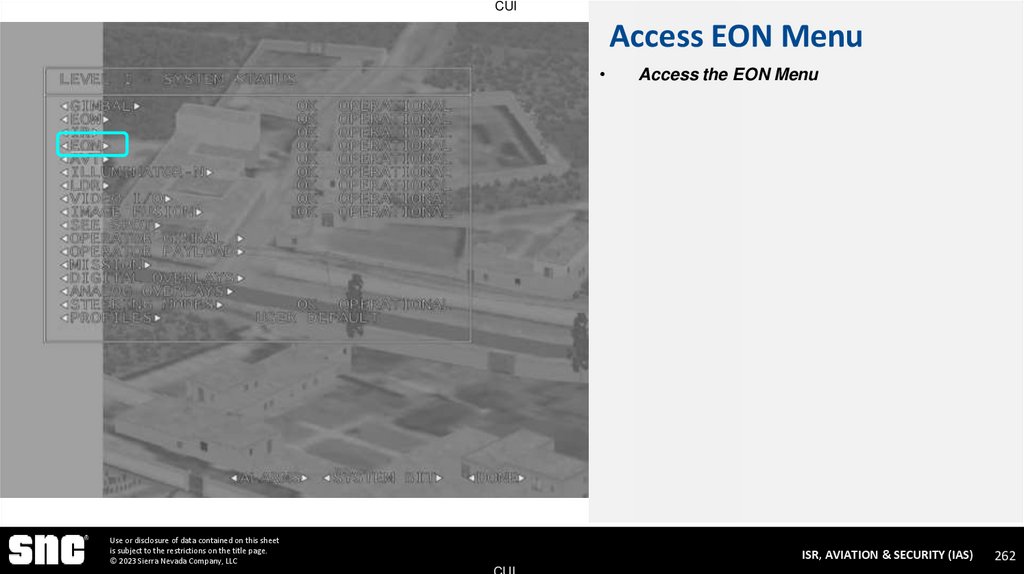 Access EON Menu