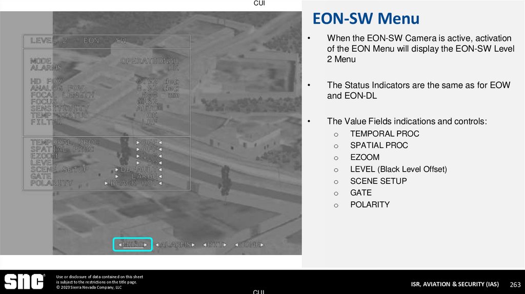 EON-SW Menu