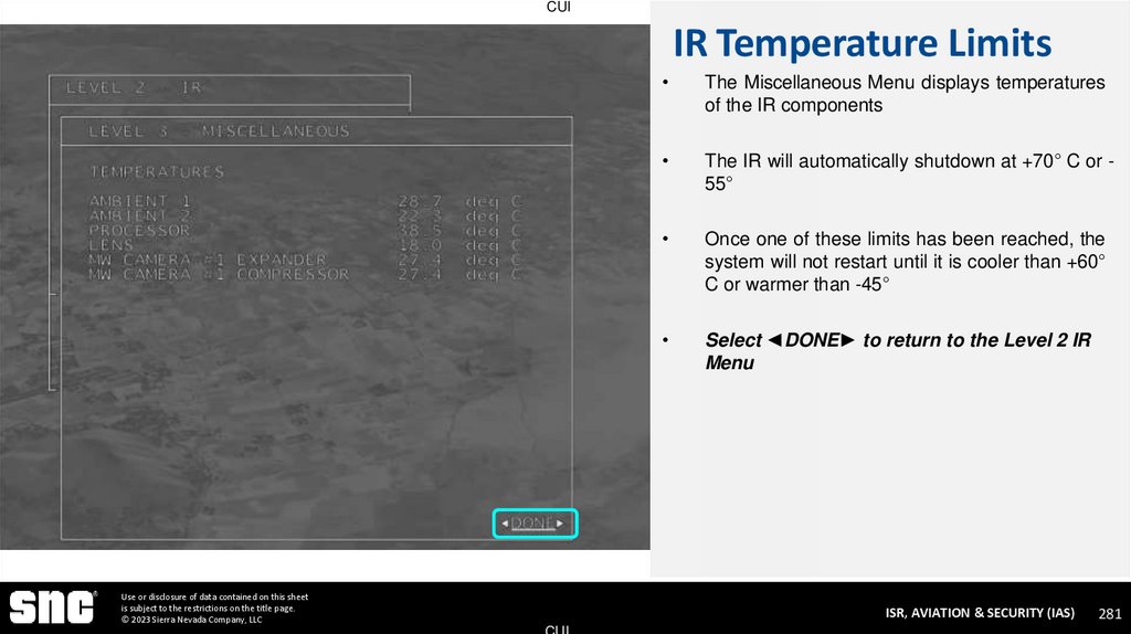 IR Temperature Limits